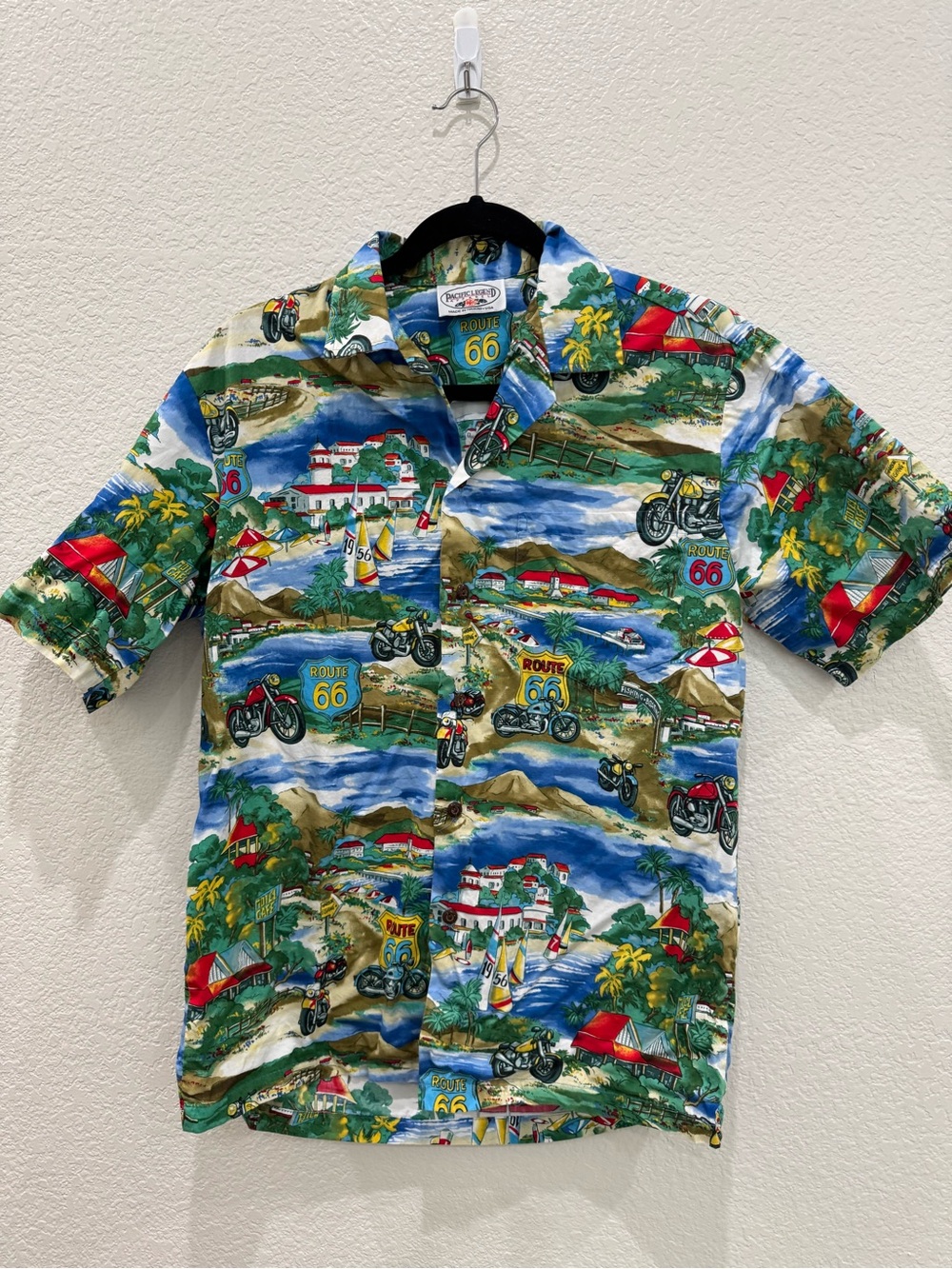 Vintage Pacific Legend Route 66 Hawaiian Shirt Men’s M Made in Hawaii